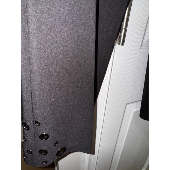 Lisette‎ Montreal Victoria Grommet Hem Black Crop Pants Trousers Size 8 - Picture 2 of 7